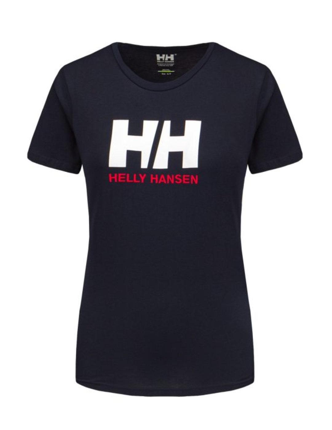 Camiseta Helly Hansen logo azul marino manga corta de mujer