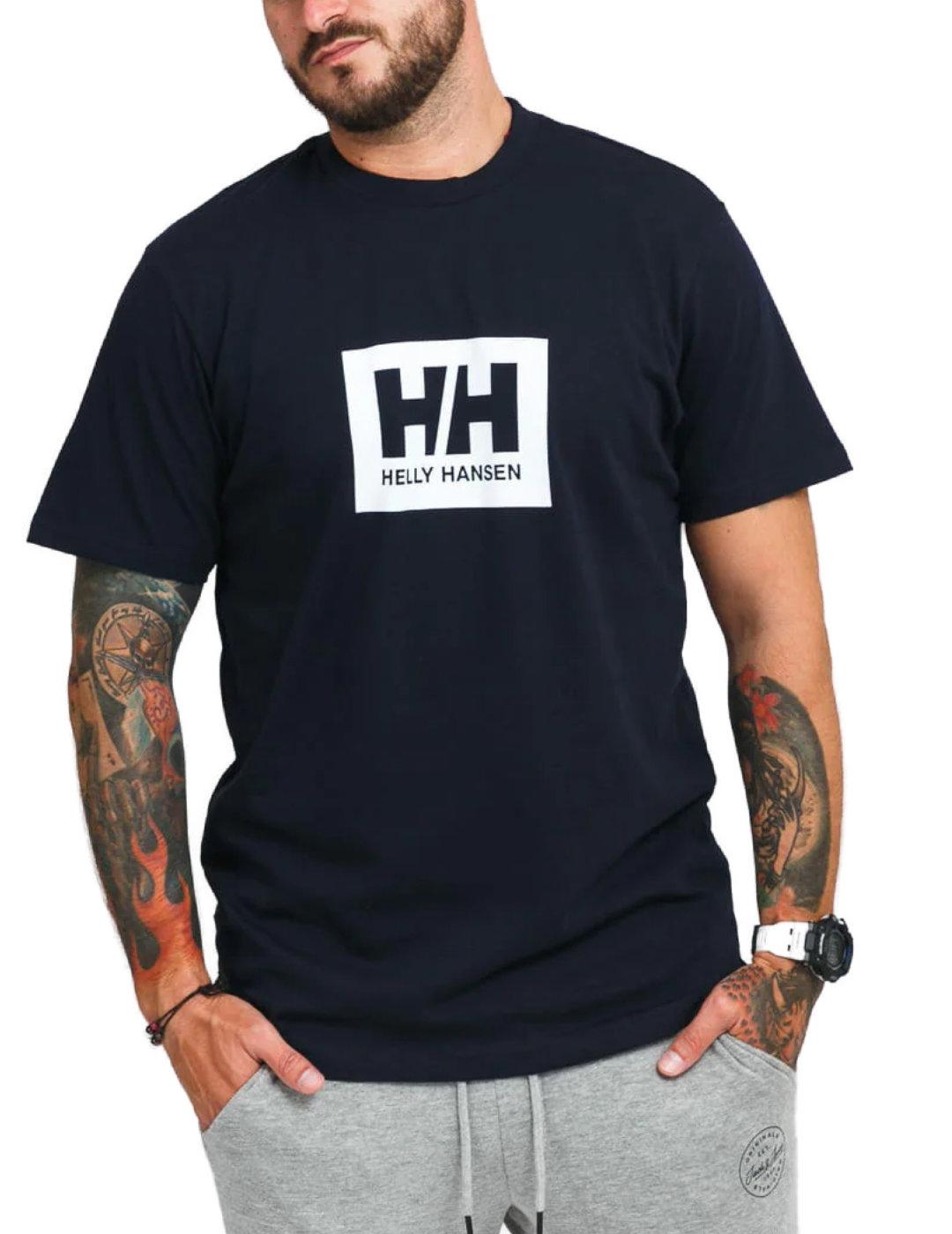 Camiseta Helly Hansen Box marino para hombre-&