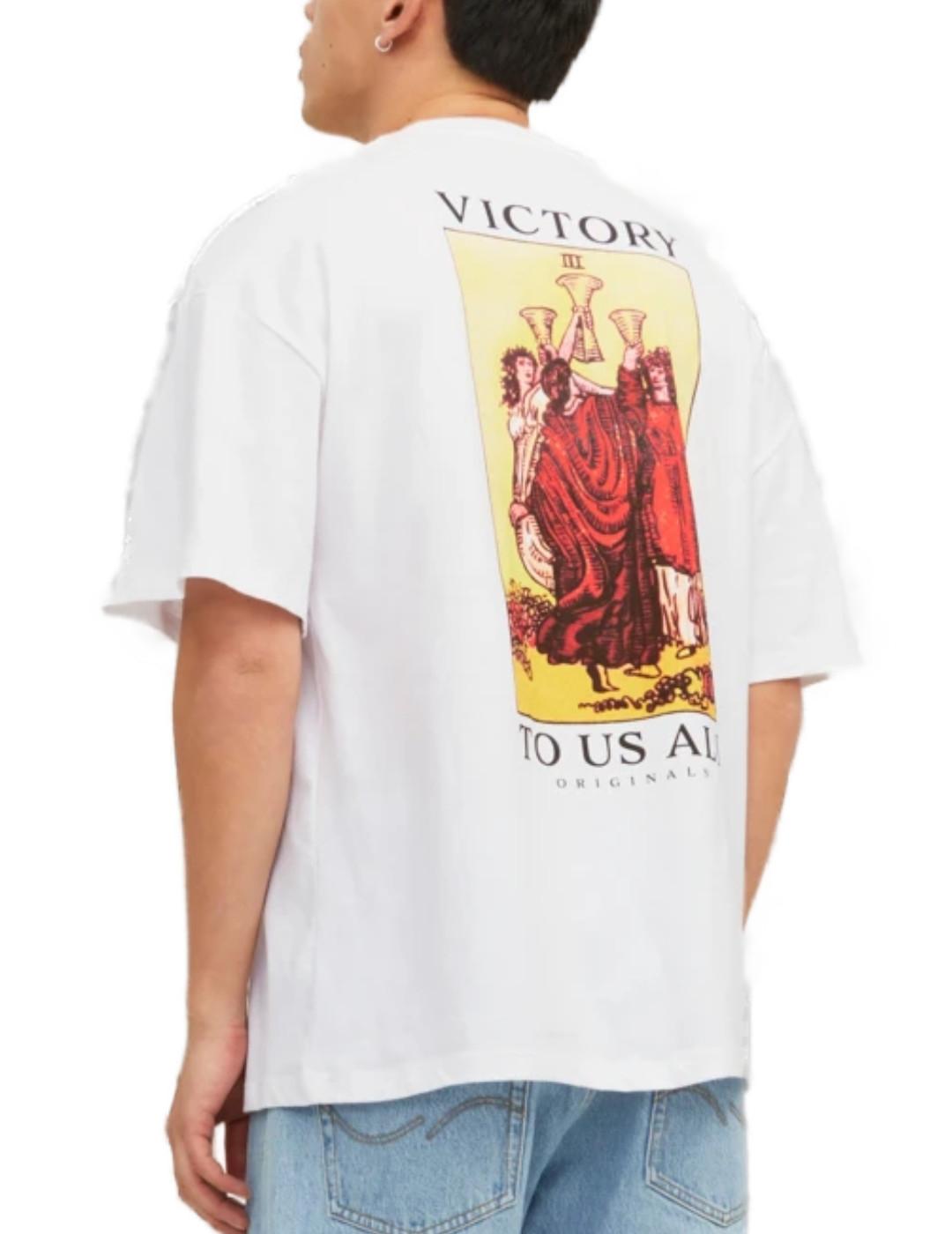 Camiseta Jack&Jones blanca Victory manga corta para hombre