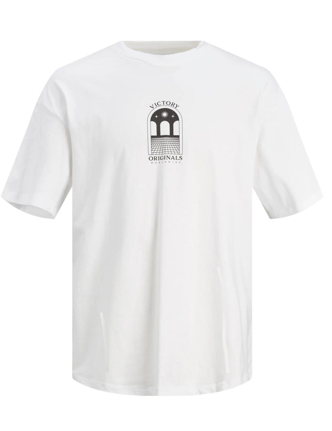 Camiseta Jack&Jones blanca Victory manga corta para hombre