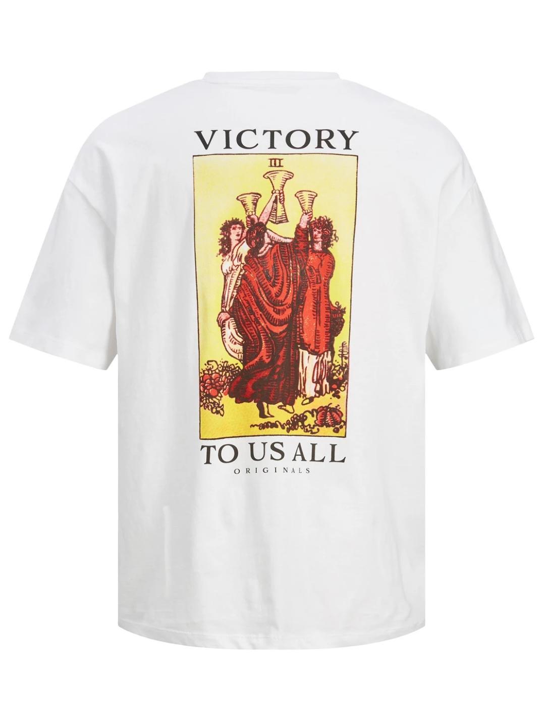 Camiseta Jack&Jones blanca Victory manga corta para hombre