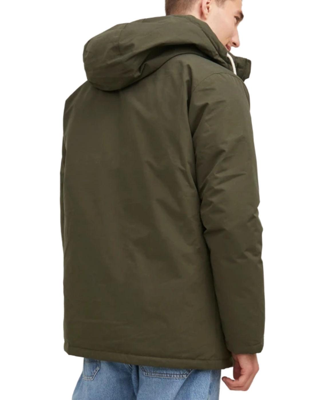 Parka Jack&Jones Loop verde con capucha de hombre