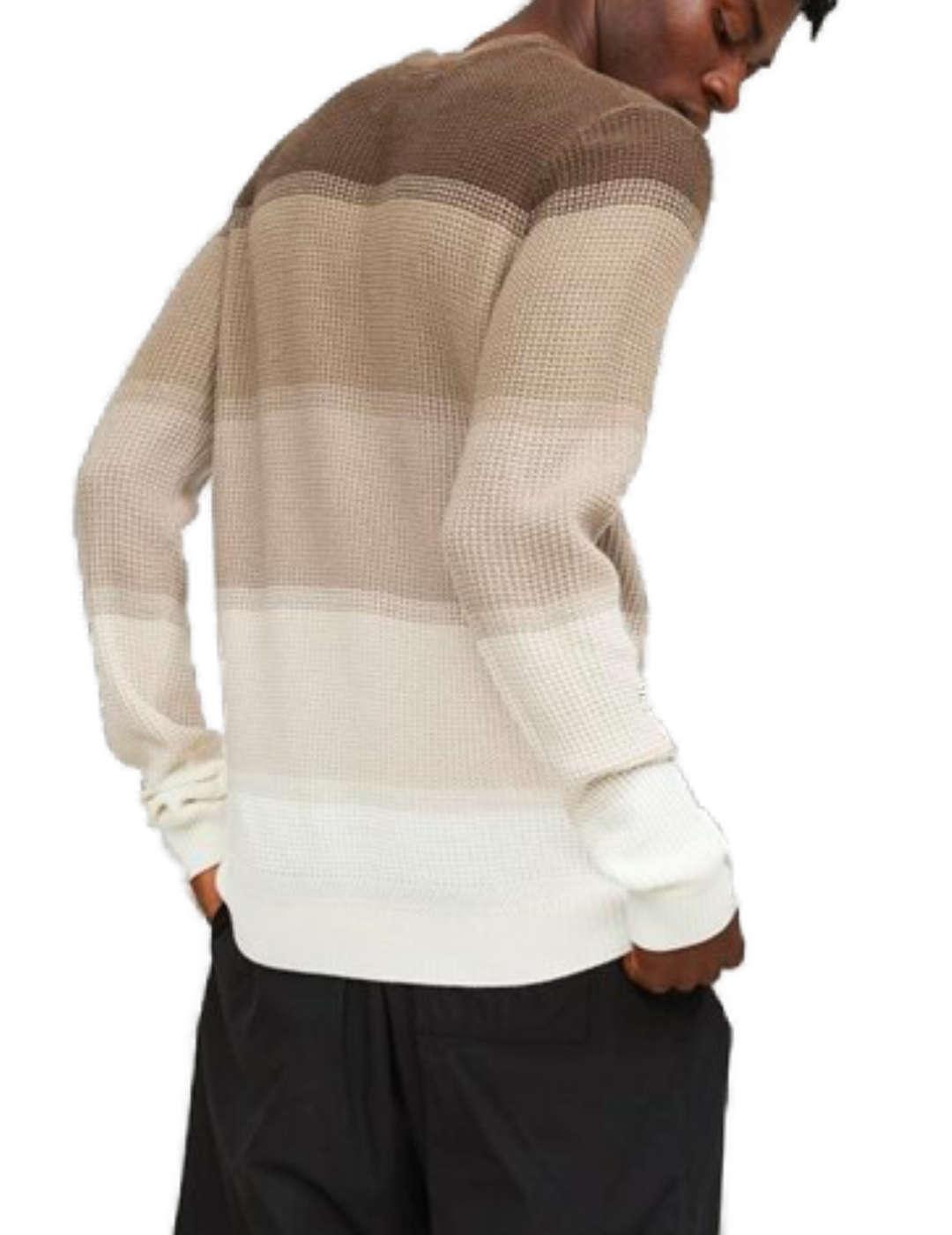 Jersey Jack&Jones Digital beige degradado para hombre