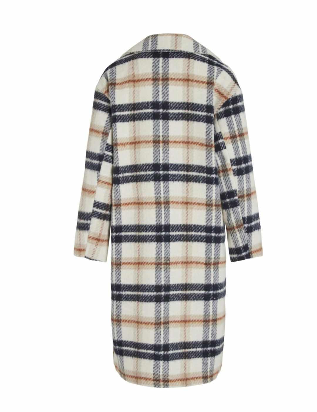 Abrigo de paño Vila Monta cuadros camel para mujer