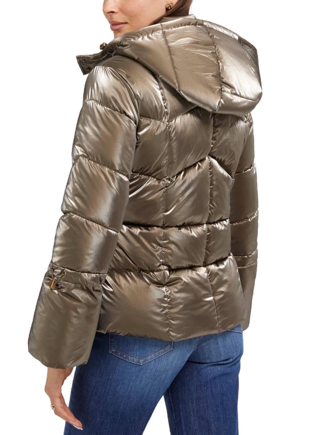 Chaqueta Guess Paloma verde brillante con capucha de mujer