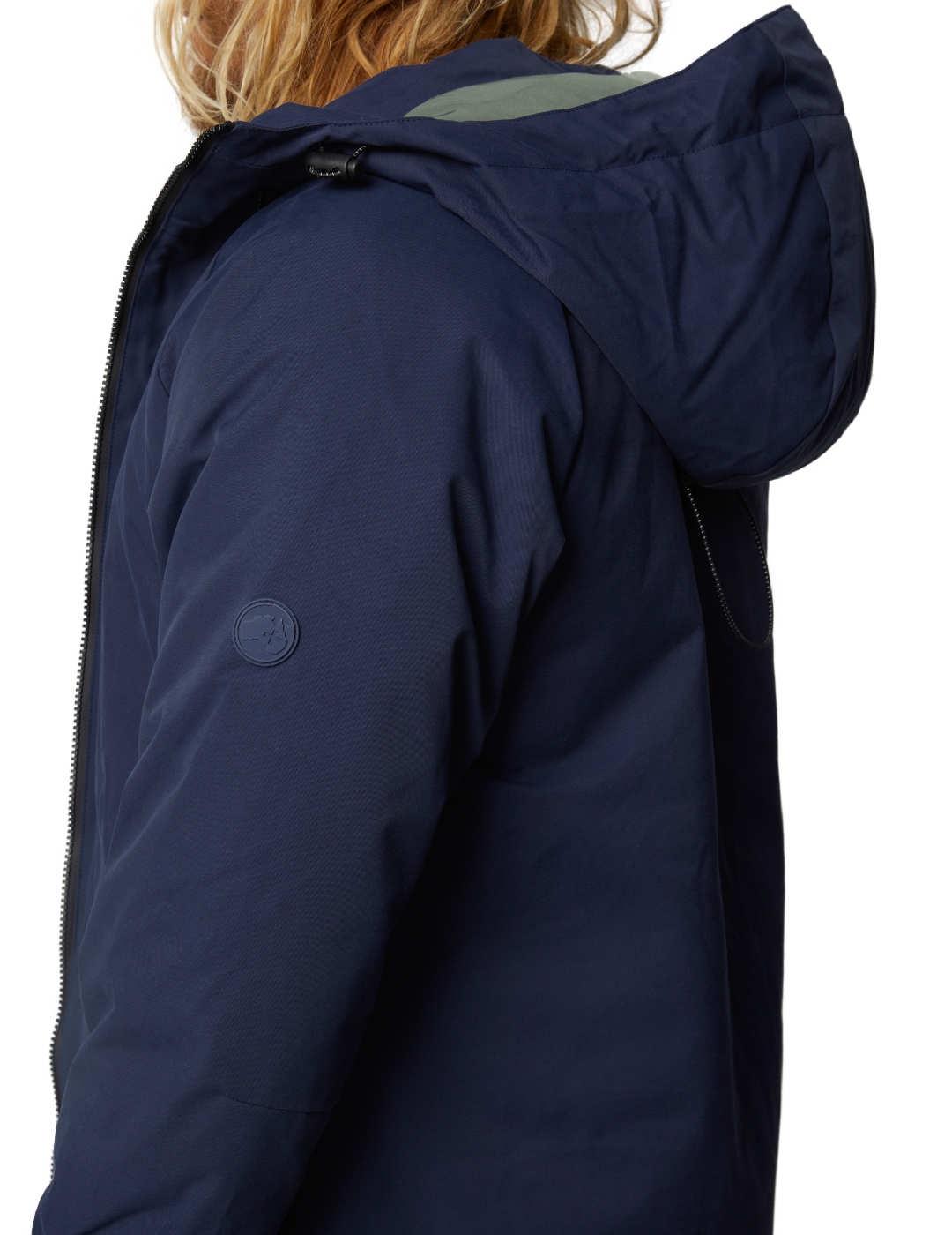 Parka Altonadock larga con capucha azul marino de hombre