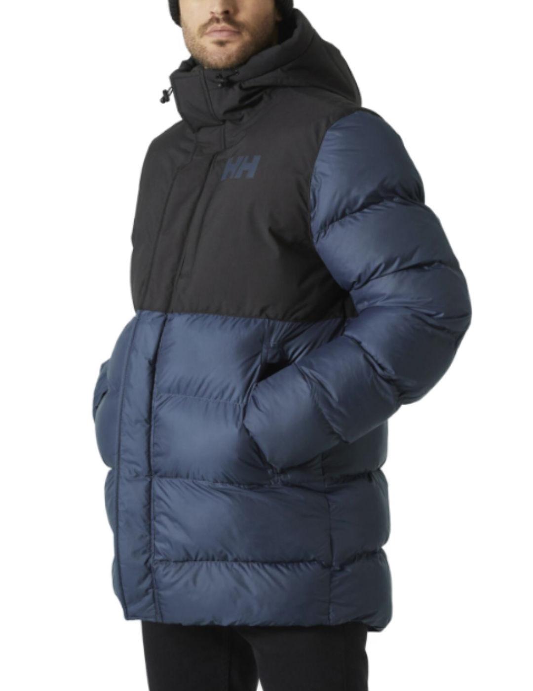 Plumas Helly Hansen Puffy azul/negra con capucha para hombre