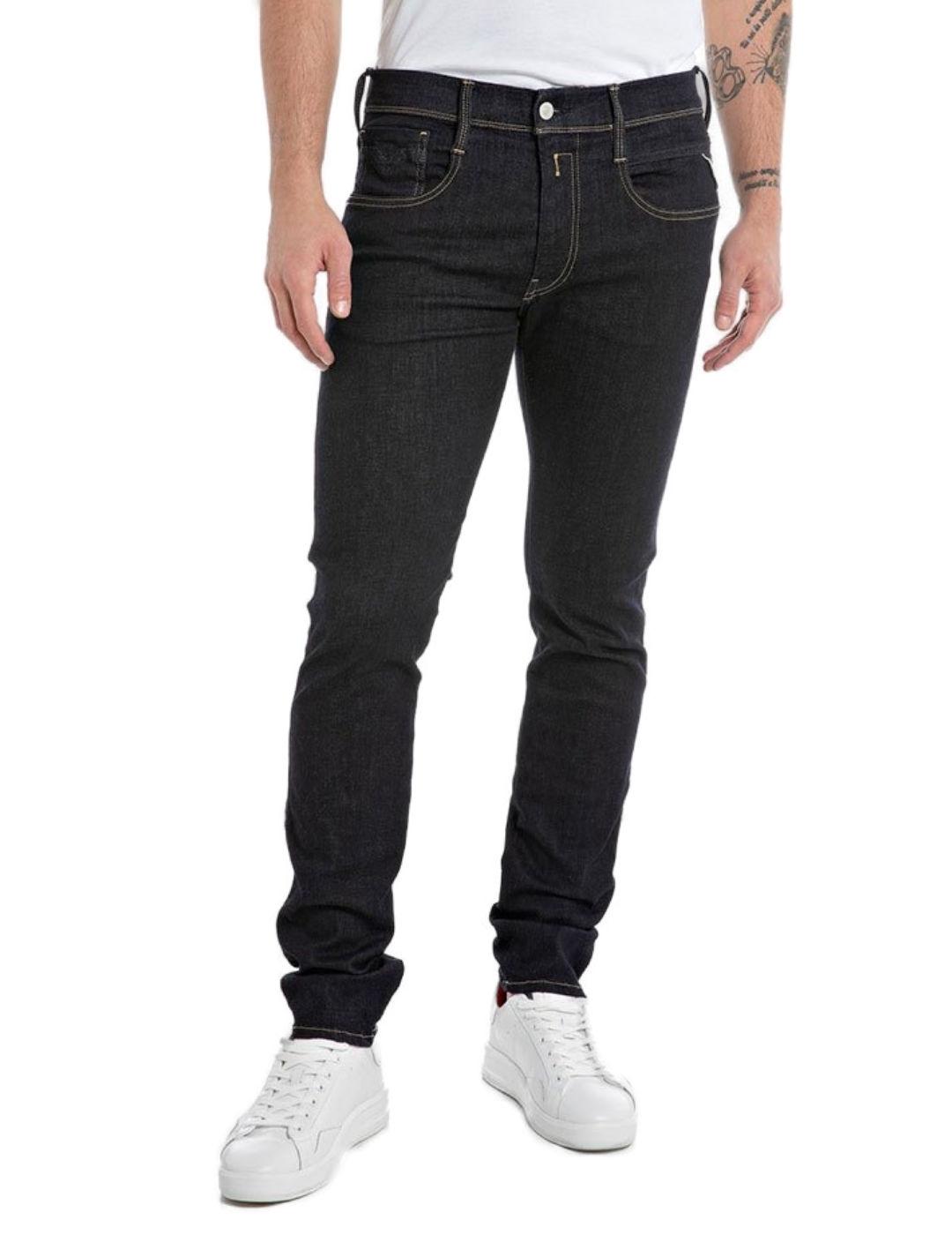 Pantalón vaquero Replay Hyperflex anbass azul oscuro hombre