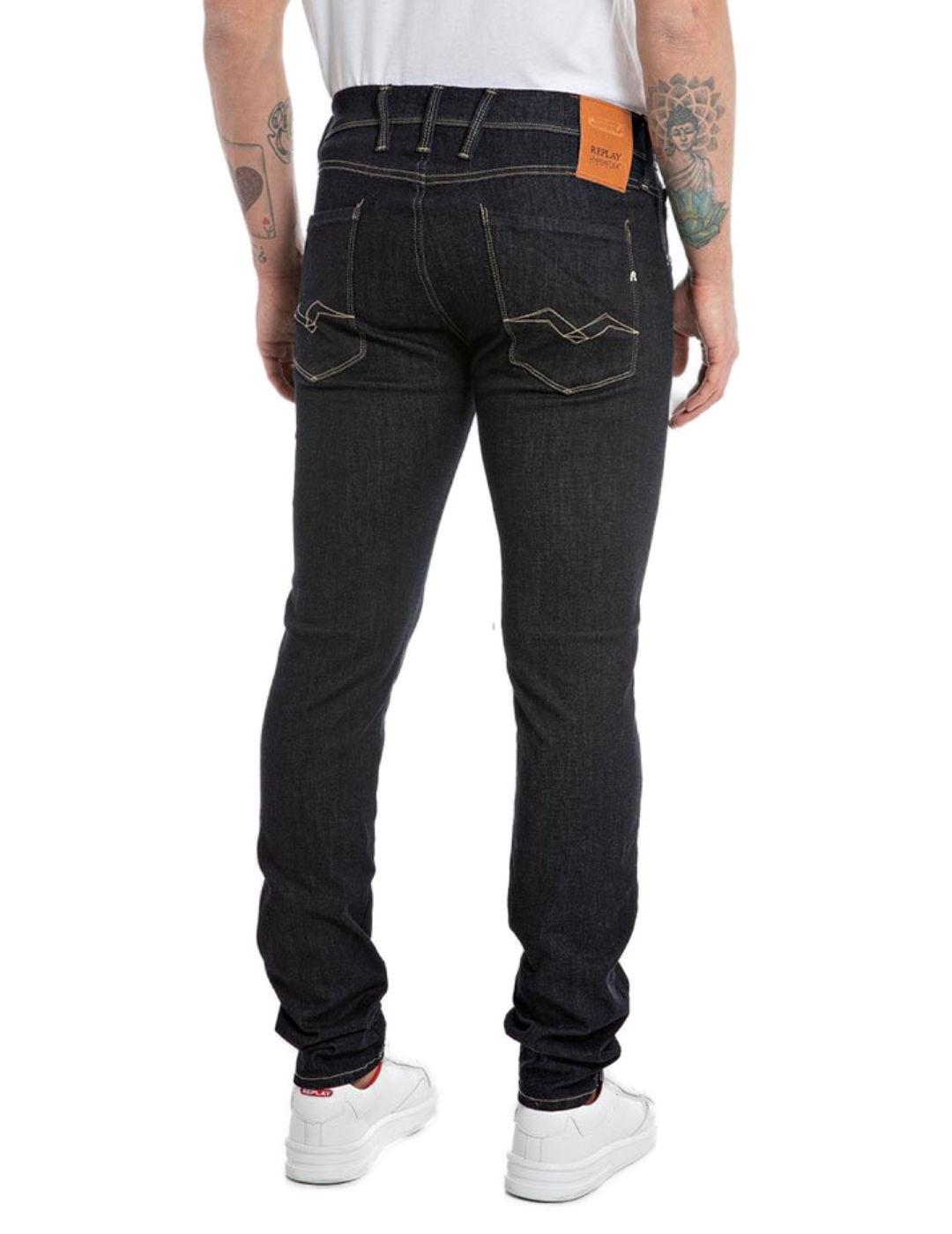 Pantalón vaquero Replay Hyperflex anbass azul oscuro hombre