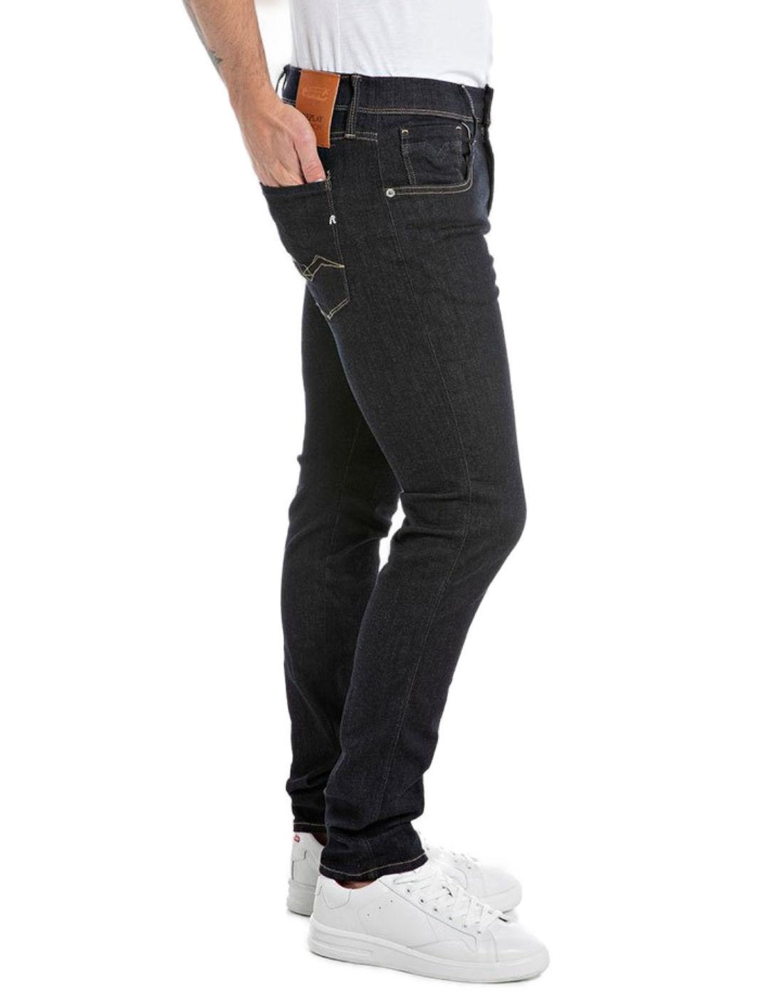 Pantalón vaquero Replay Hyperflex anbass azul oscuro hombre