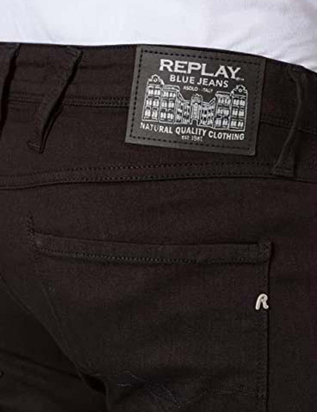 Vaquero Replay slim negro de hombre-&