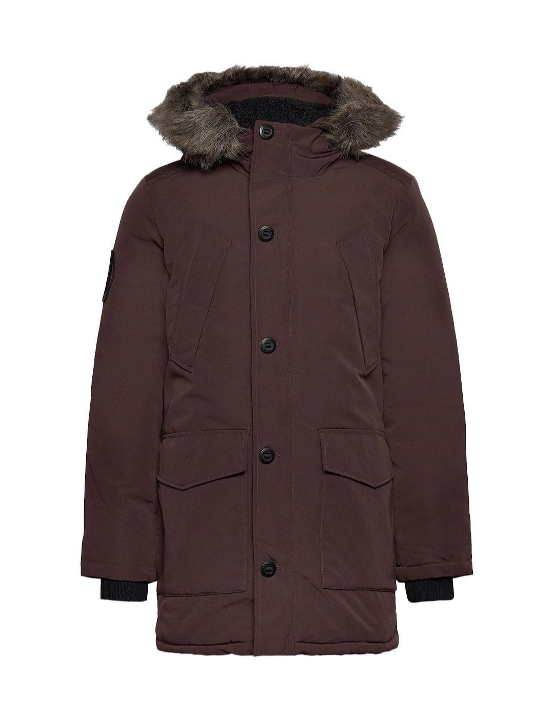 Parka Superdry Everest marrón con capucha para hombre