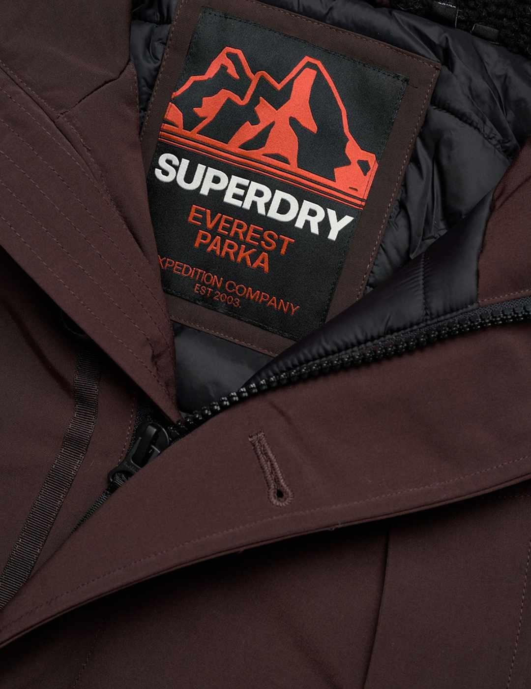 Parka Superdry Everest marrón con capucha para hombre