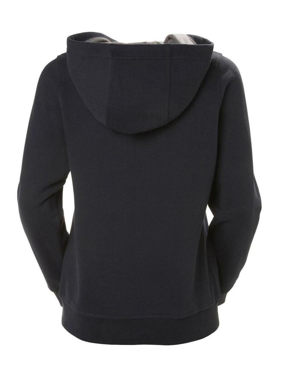Sudadera Helly Hansen logo azul marino con capucha de mujer