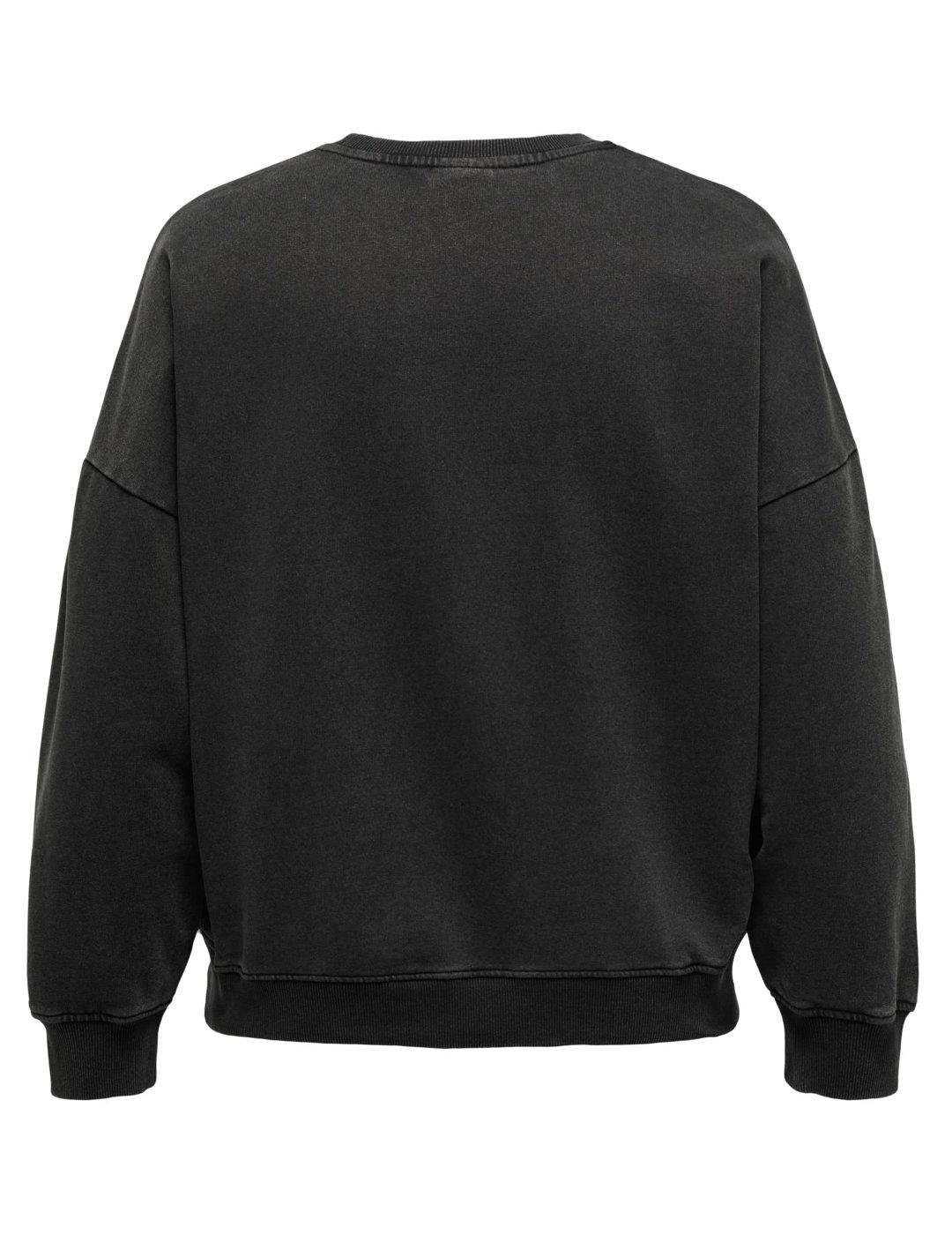 Sudadera Only Carmakoma Freedom negro sin capucha  mujer