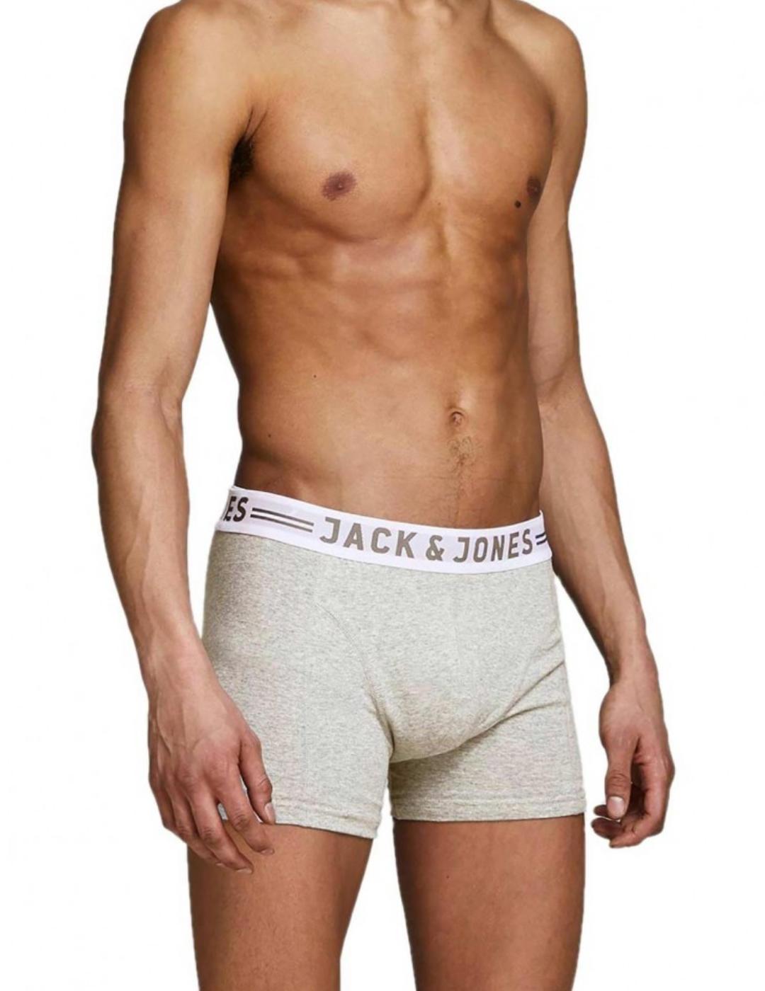 Intimo Jack/df01Jones Sense pack3 gris/negro/blanco para hombre