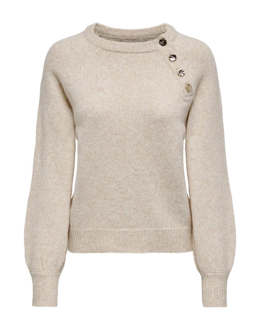 Jersey Only Emma beige de punto para mujer