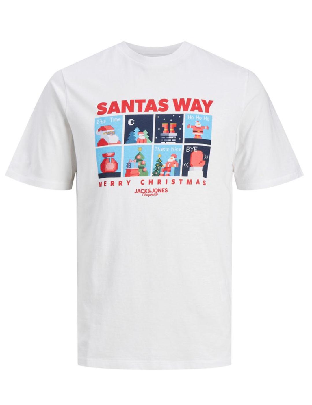 Camiseta Jack&Jones XMas blanco manga corta para hombre