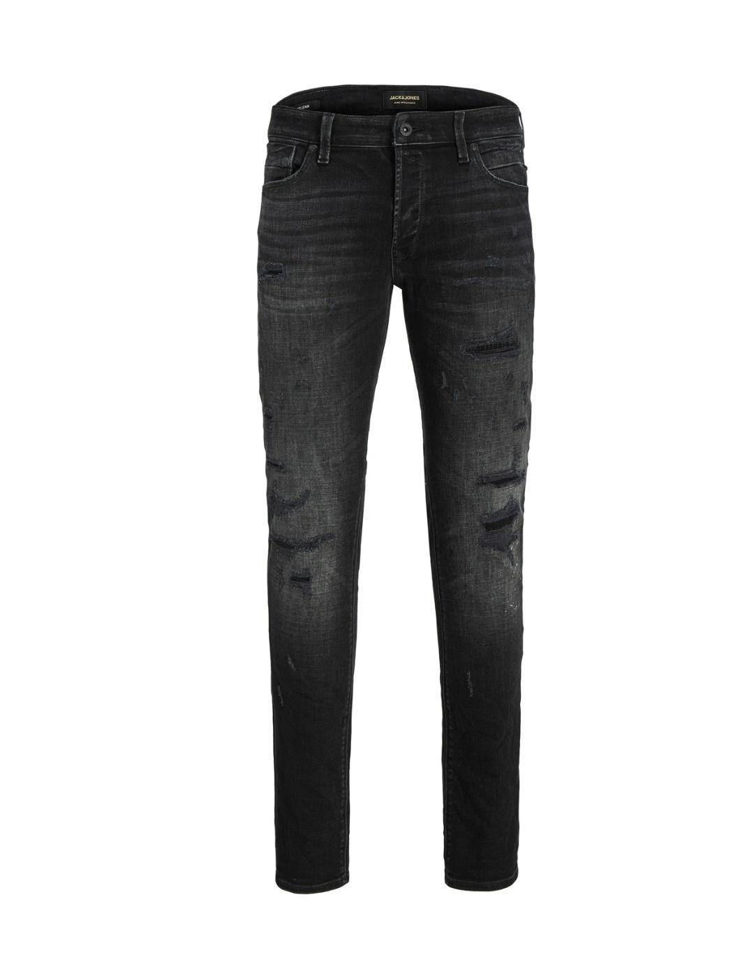 Pantalón vaquero Jack/df01Jones Glenn negro roto para hombre