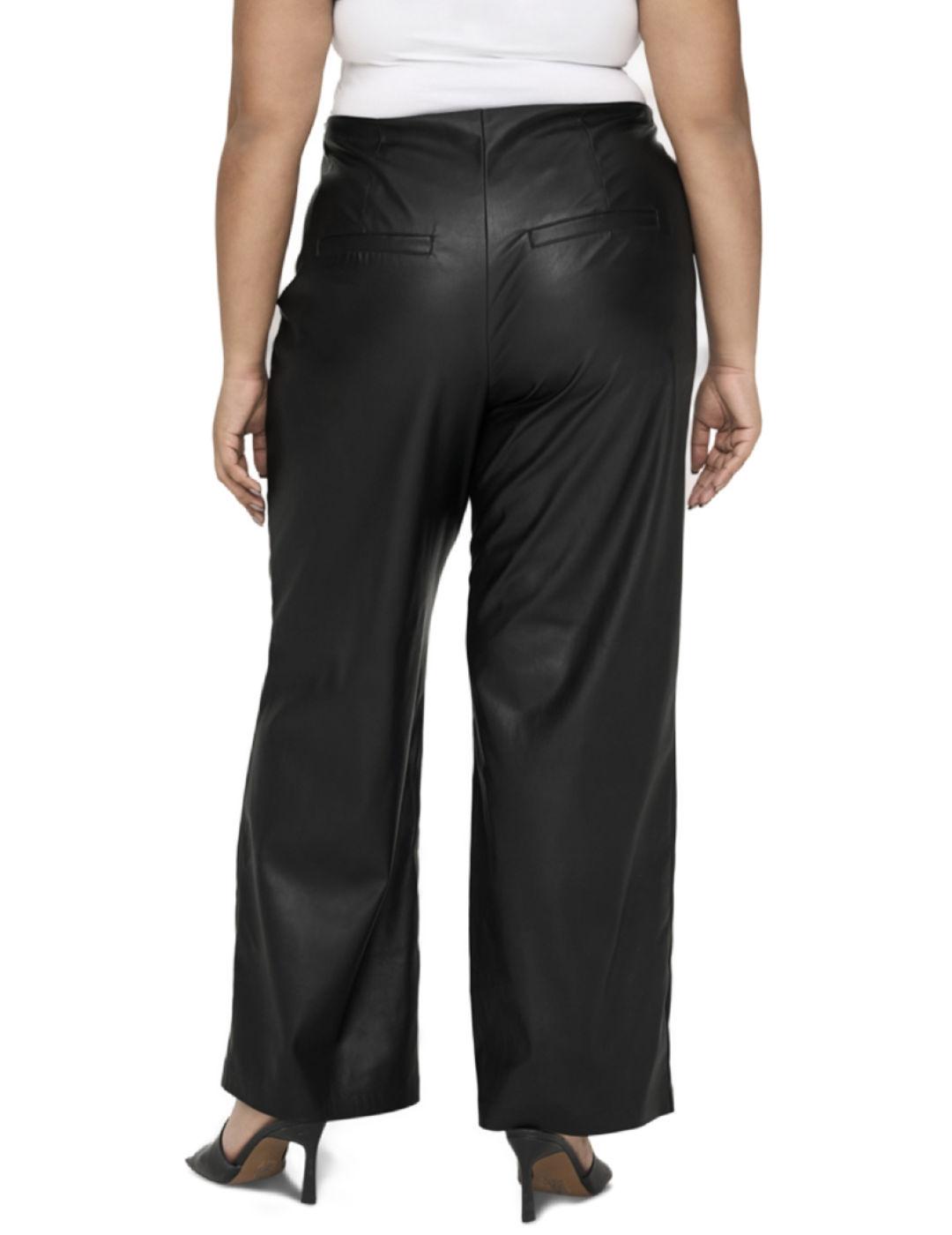 Pantalón Only Carmakoma Bella negro de polipiel para mujer