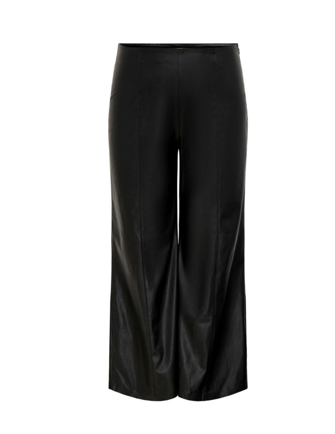 Pantalón Only Carmakoma Bella negro de polipiel para mujer