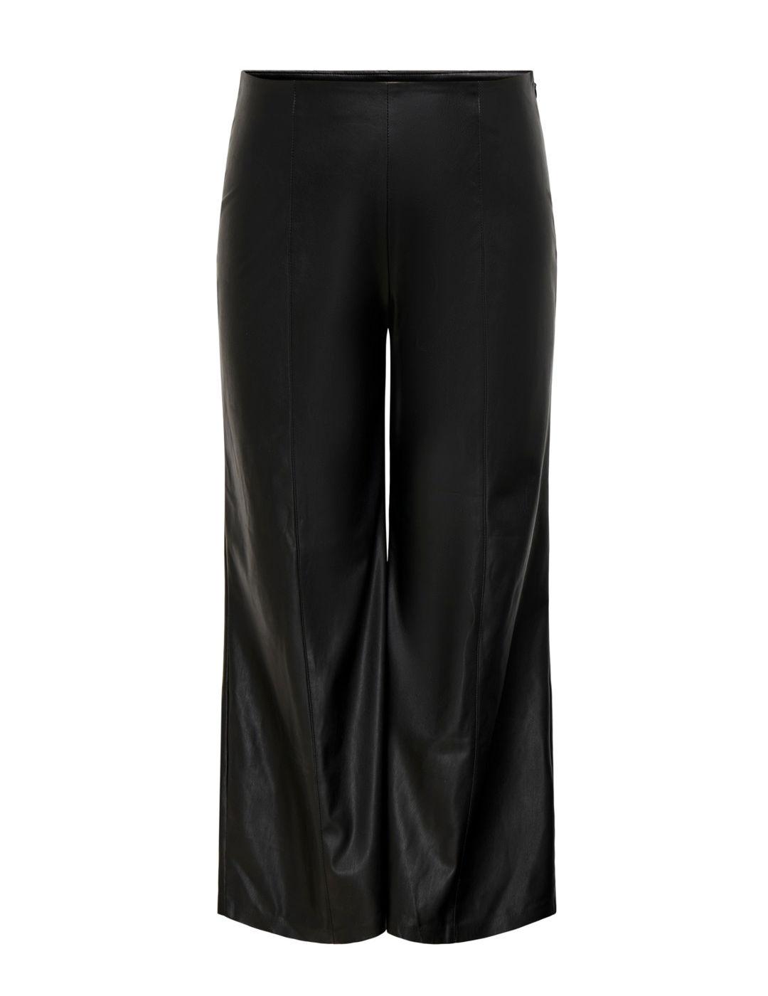 Pantalón Only Carmakoma Bella negro de polipiel para mujer