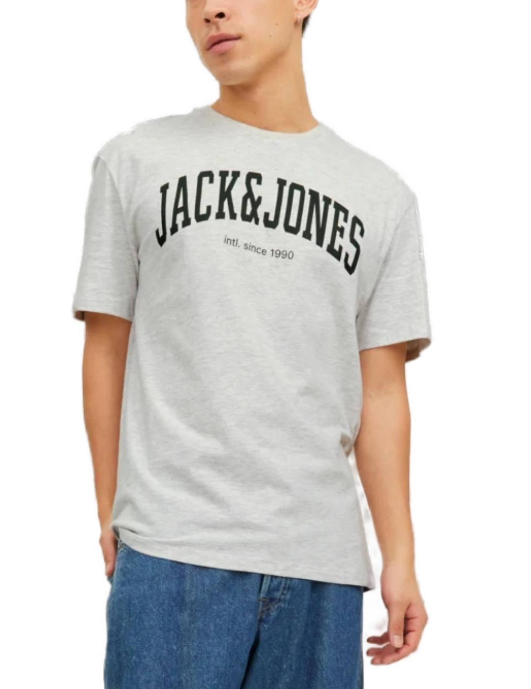 Camiseta Jack&Jones Josh gris de manga corta para hombre