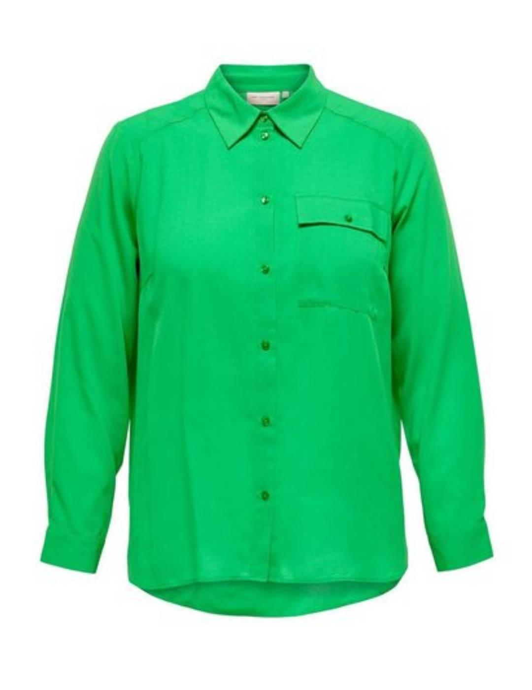 Camisa Only Carmakoma verde oversize para mujer