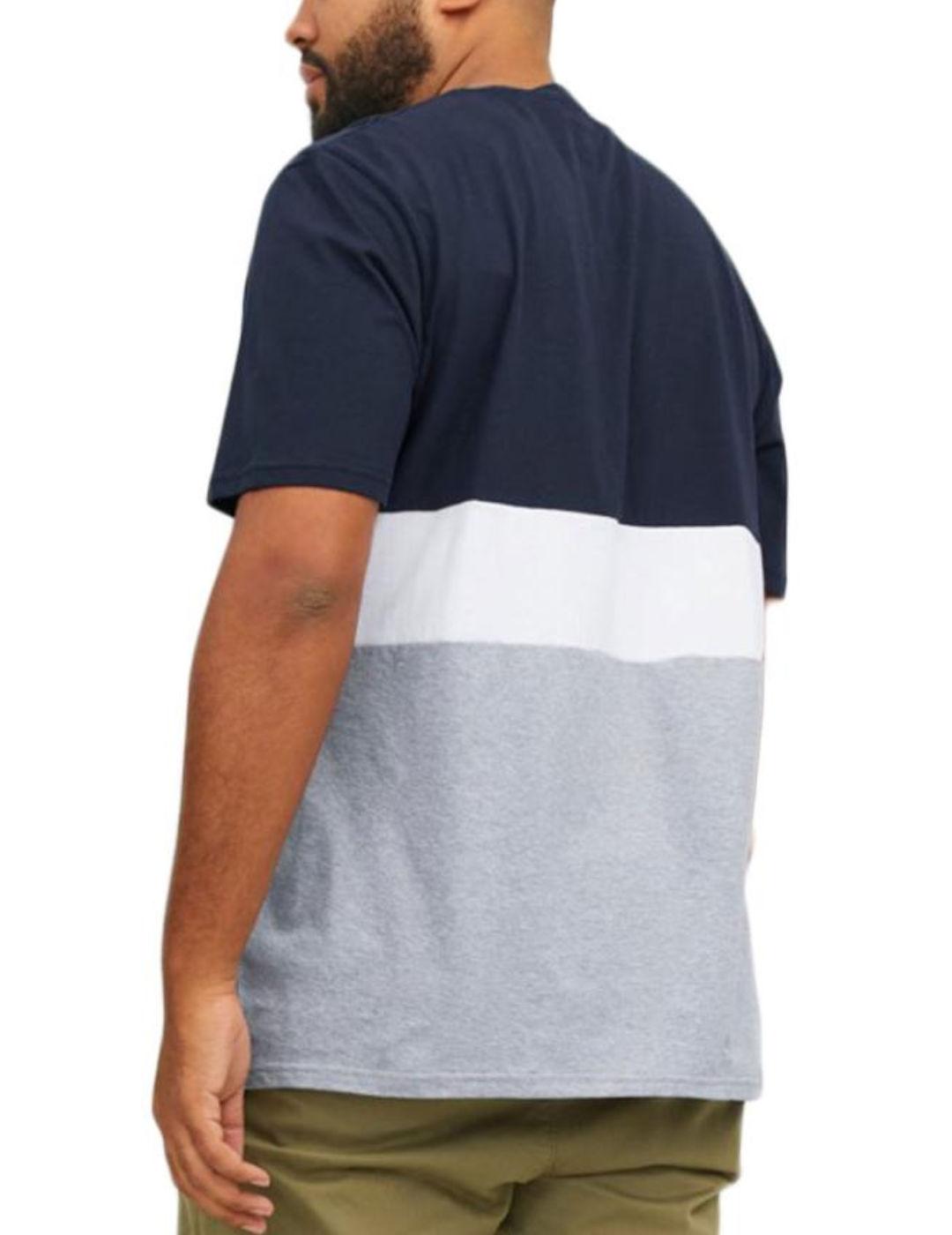 Camiseta Jack&Jones Ereid Plus azul/gris manga corta hombre