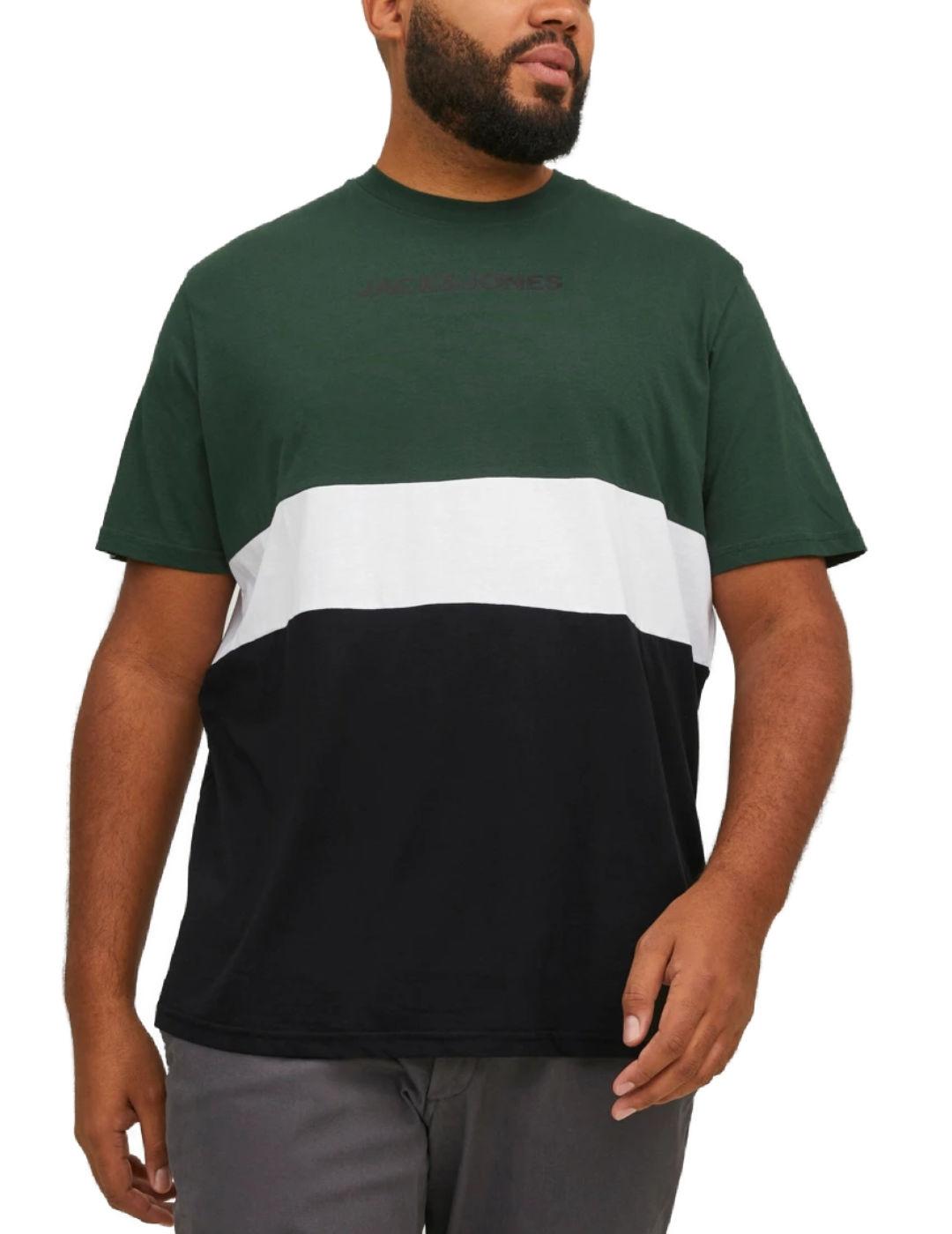 Camiseta Jack&Jones Ereid Plus negro/verde para hombre