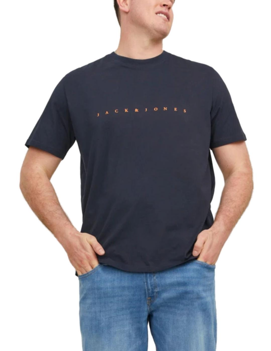 Camiseta Jack&Jones Estar Plus marino manga corta de hombre