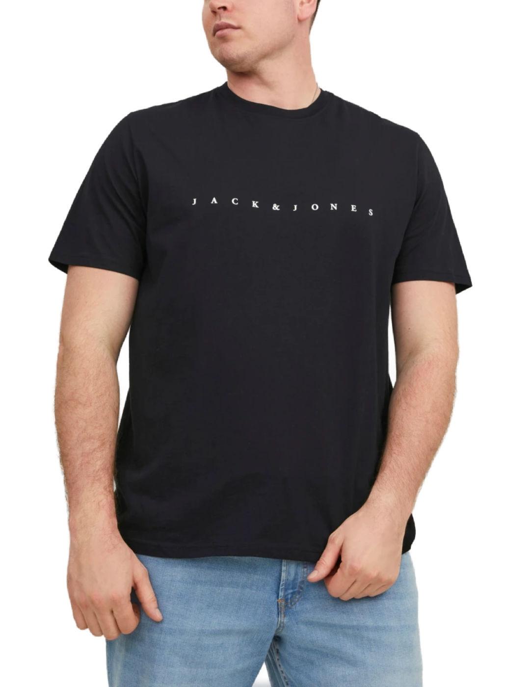 Camiseta Jack&Jones Estar Plus negro manga corta de hombre