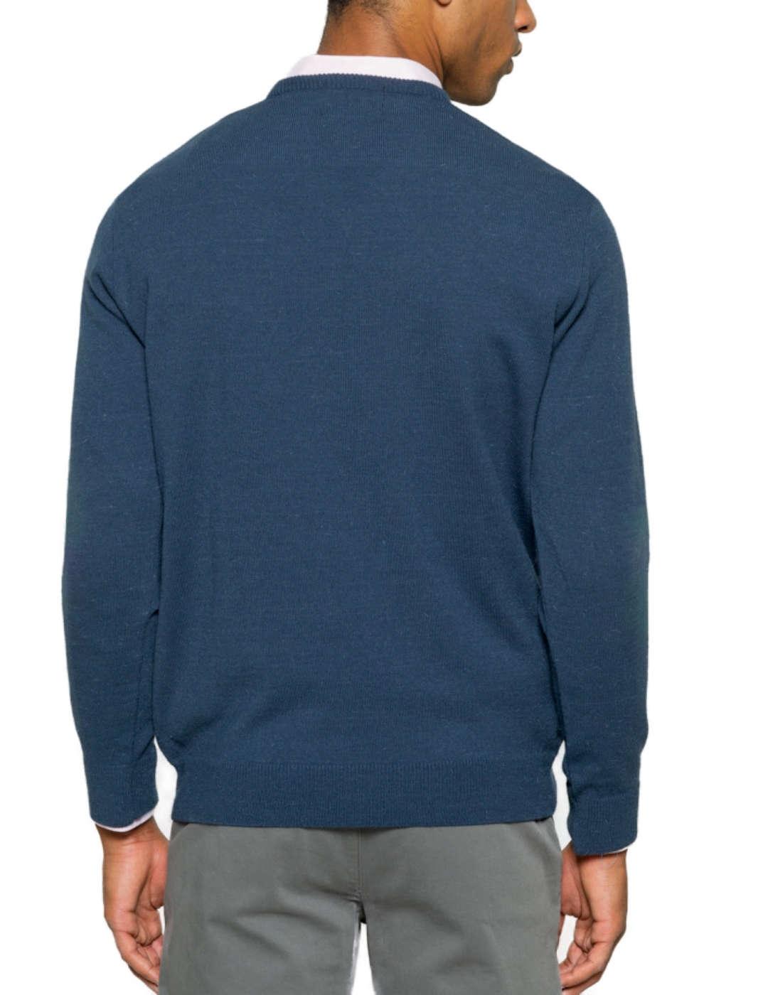 Jersey Scotta Iconic cuello en V azul marino para hombre