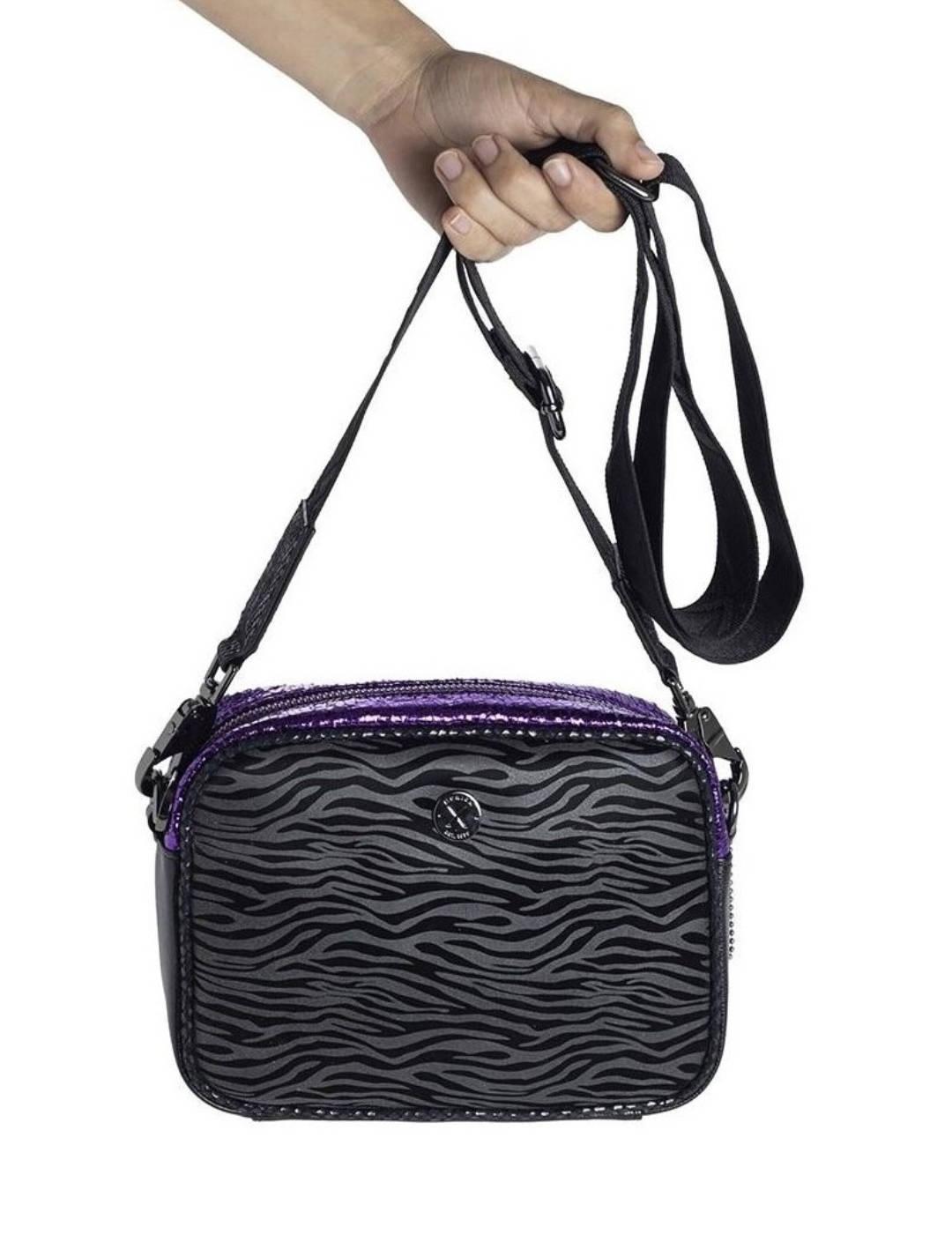 Bolso Munich cebra y morado para mujer