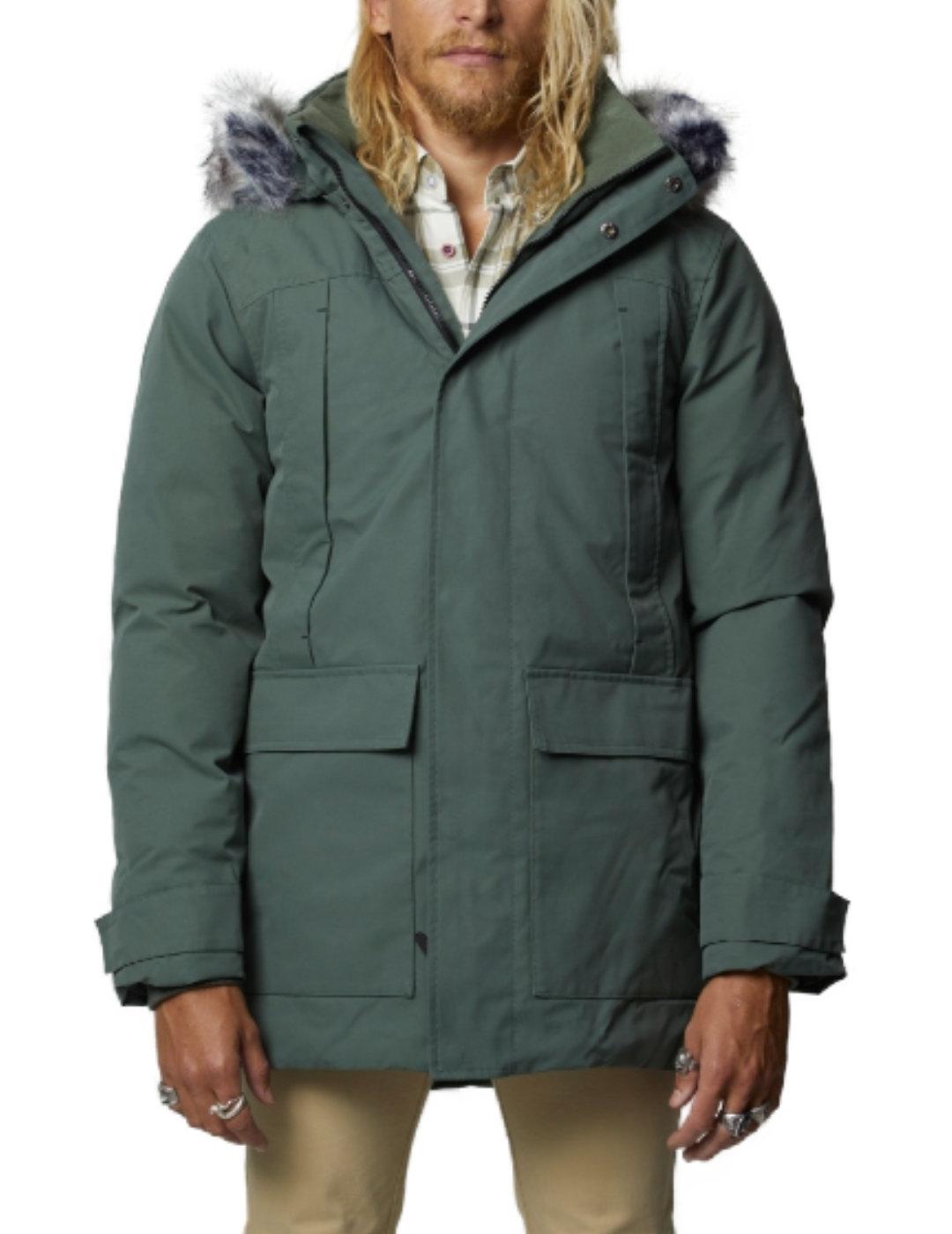 Parka Altonadock verde botella larga con capucha para hombre