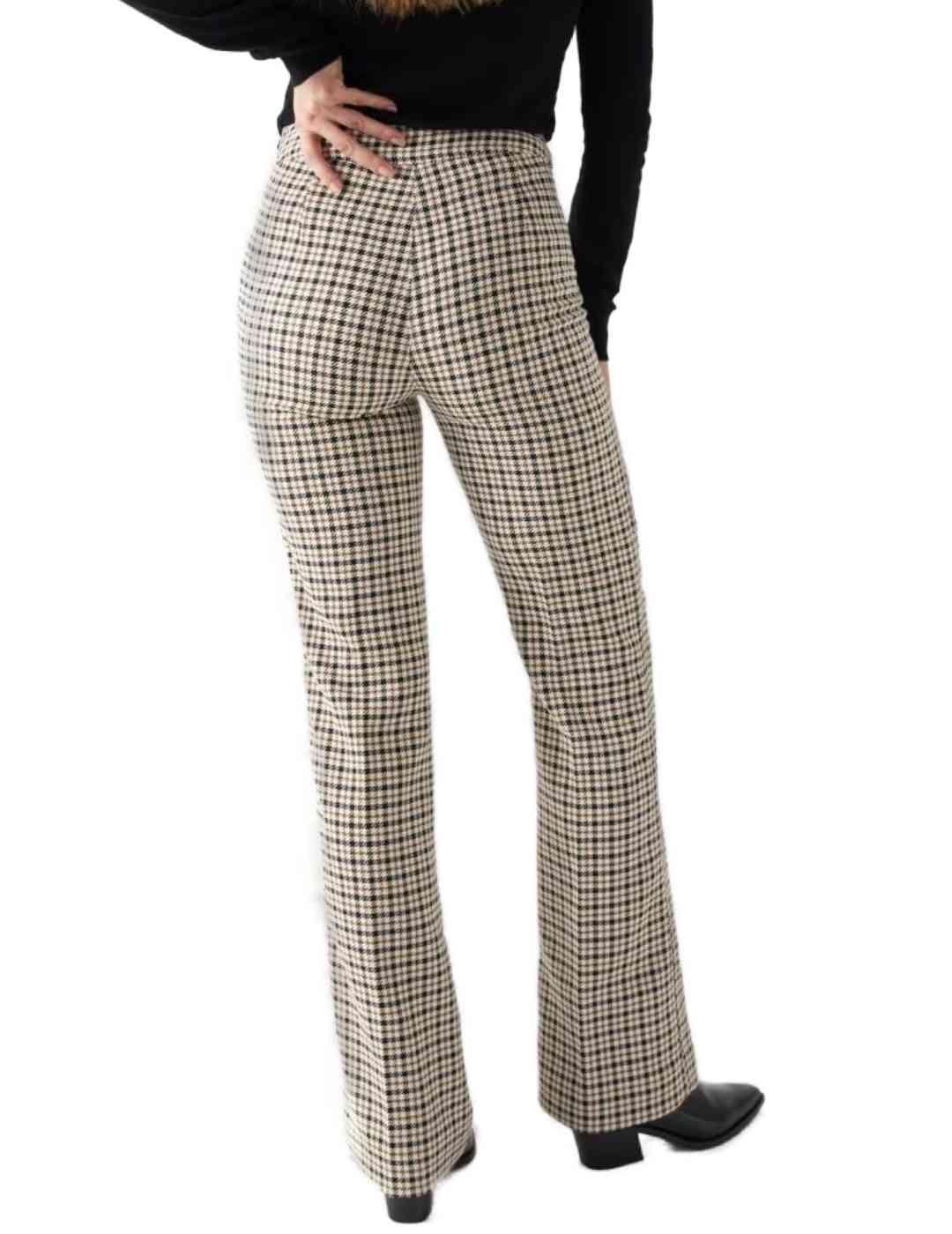 Pantalón Salsa pata de gallo palazzo cintura media de mujer