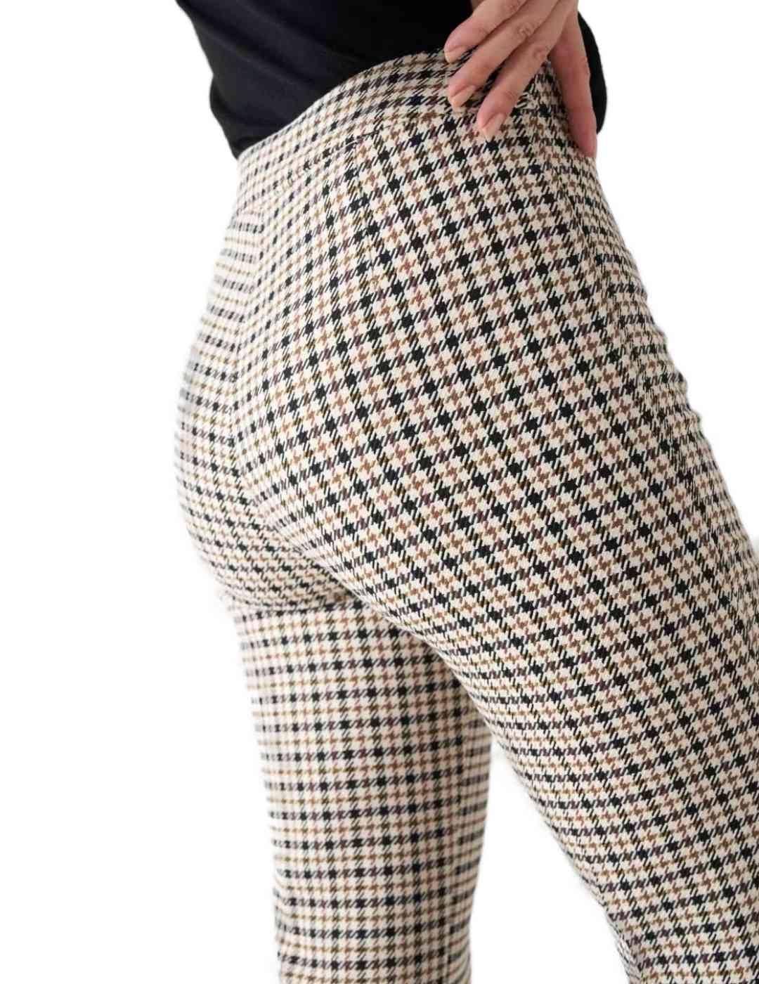 Pantalón Salsa pata de gallo palazzo cintura media de mujer