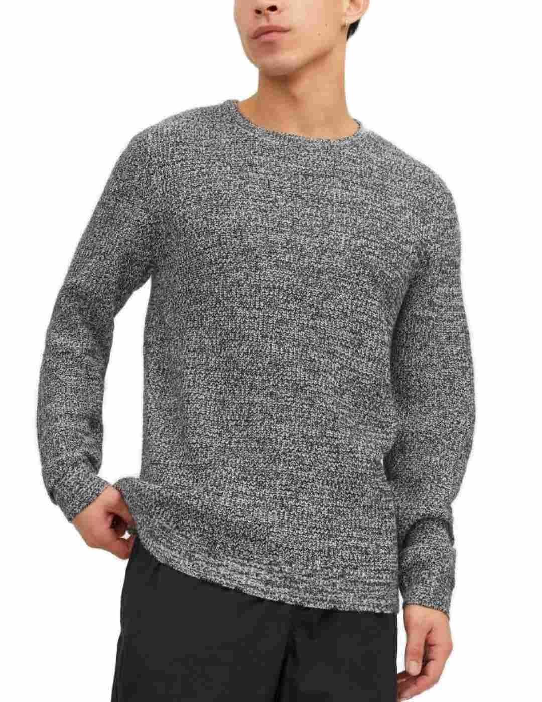 Jersey Jack&Jones Twist de cuello redondo jaspeado de hombre