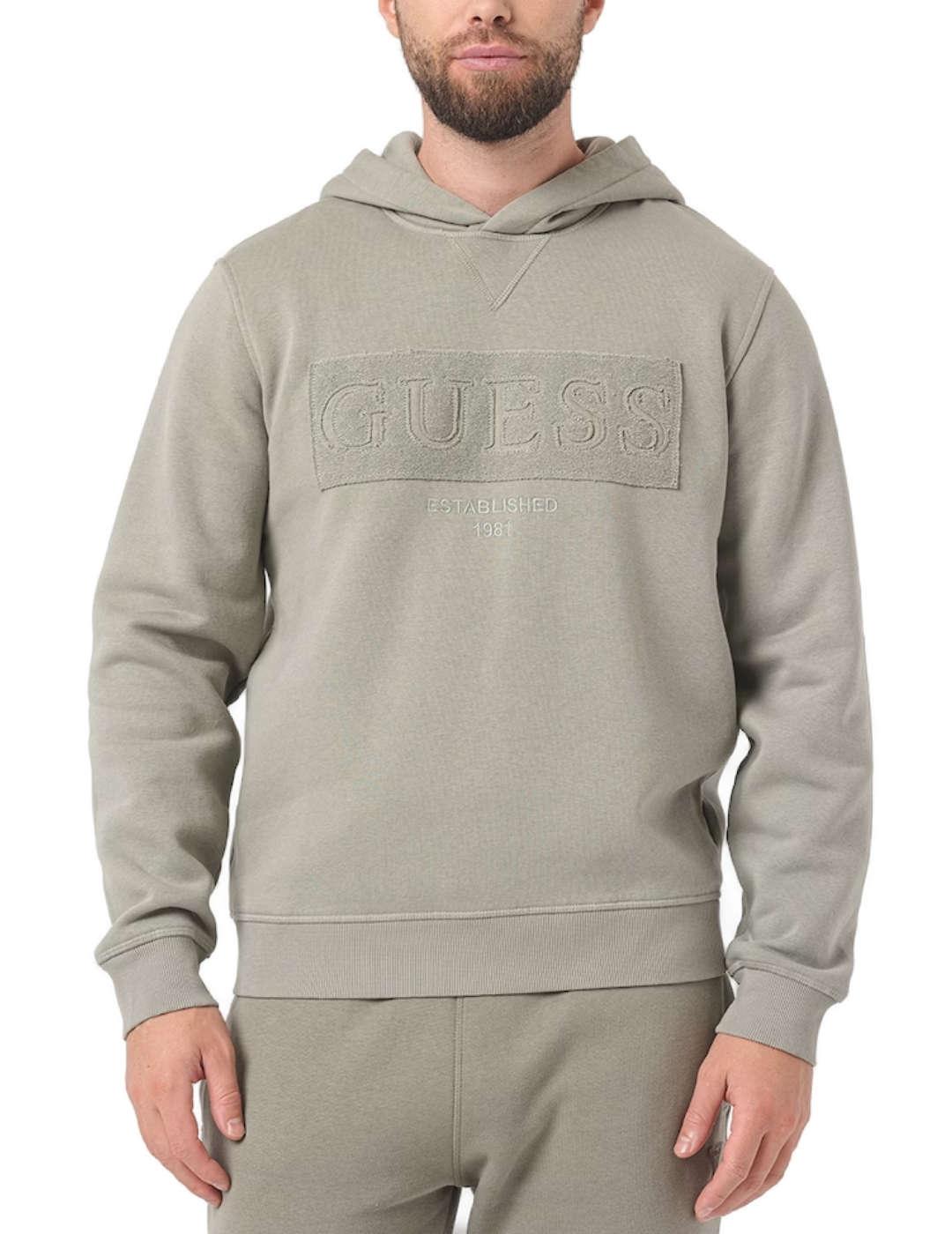 Sudadera Guess Beau verde claro con capucha para hombre