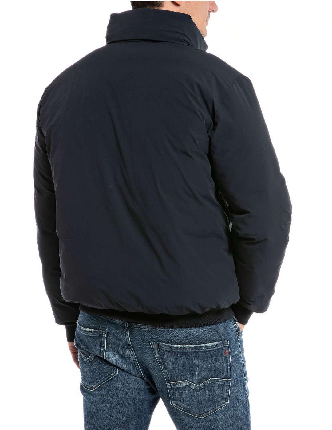Chaqueta Replay 970 azul marino cuello subido para hombre