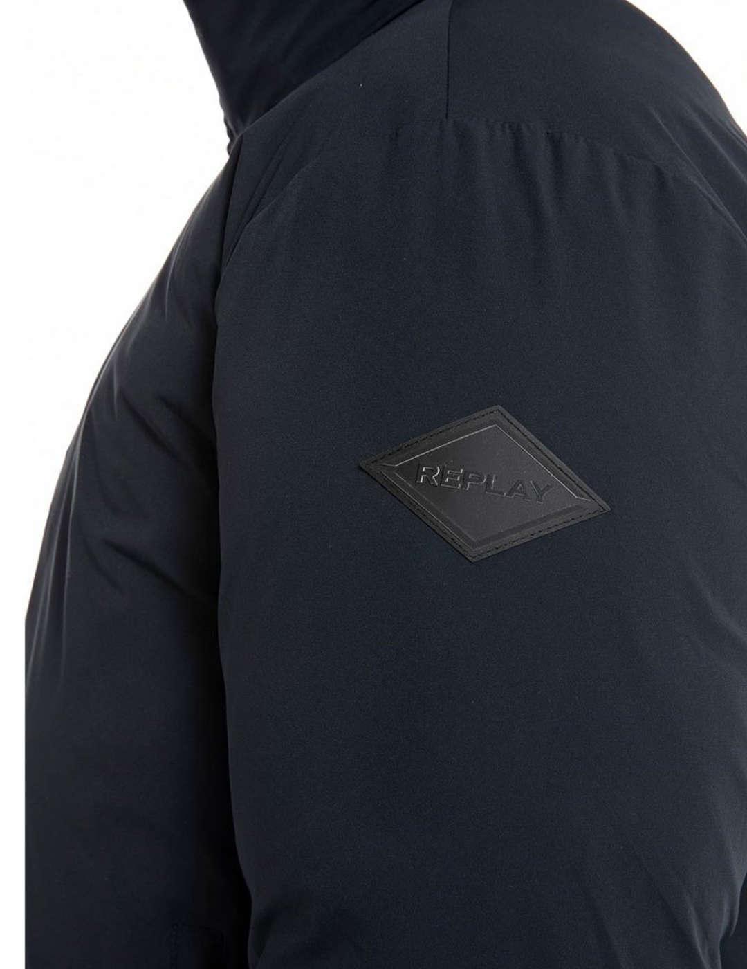 Chaqueta Replay 970 azul marino cuello subido para hombre