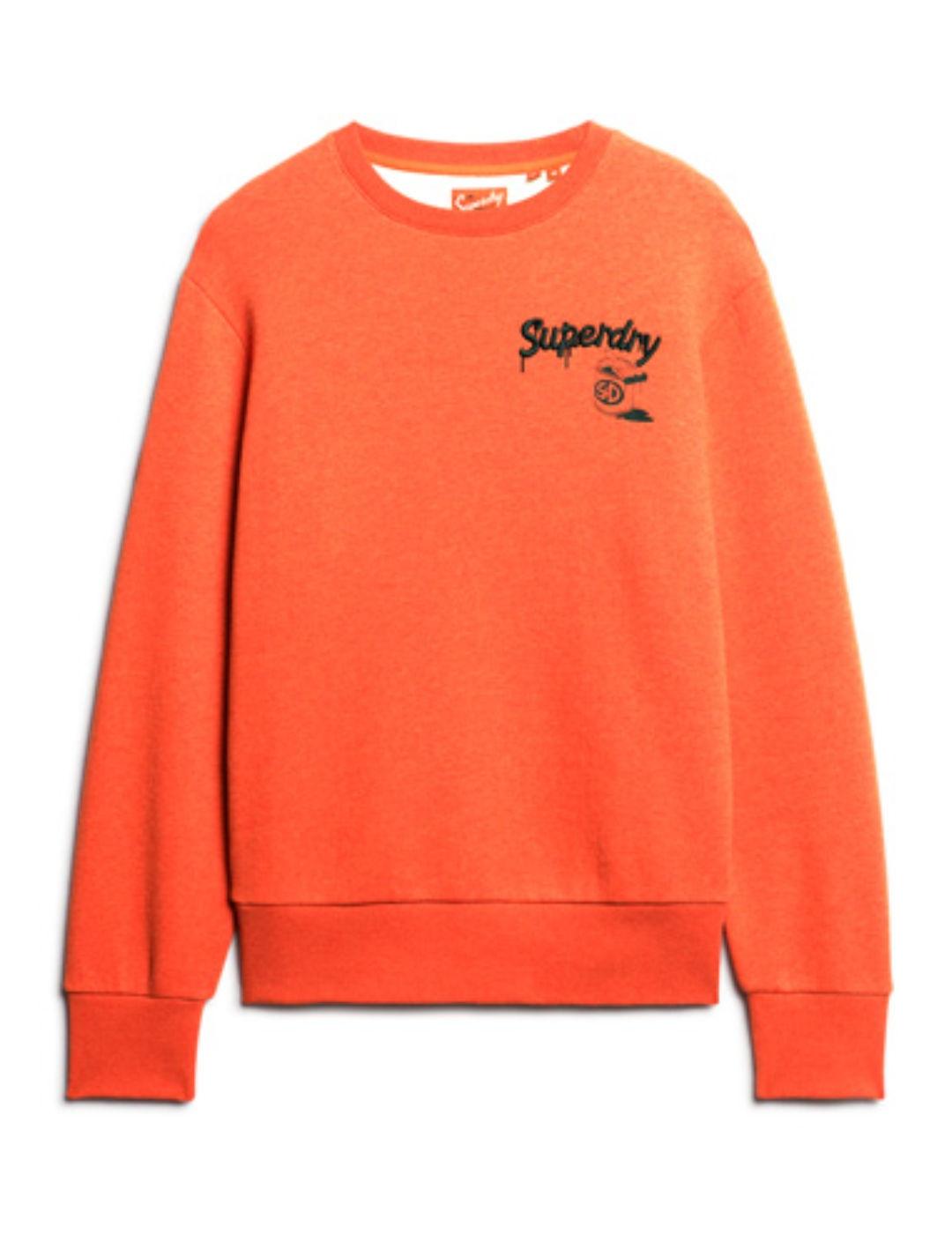 Sudadera Supedry Worwear naranja sin capucha para hombre