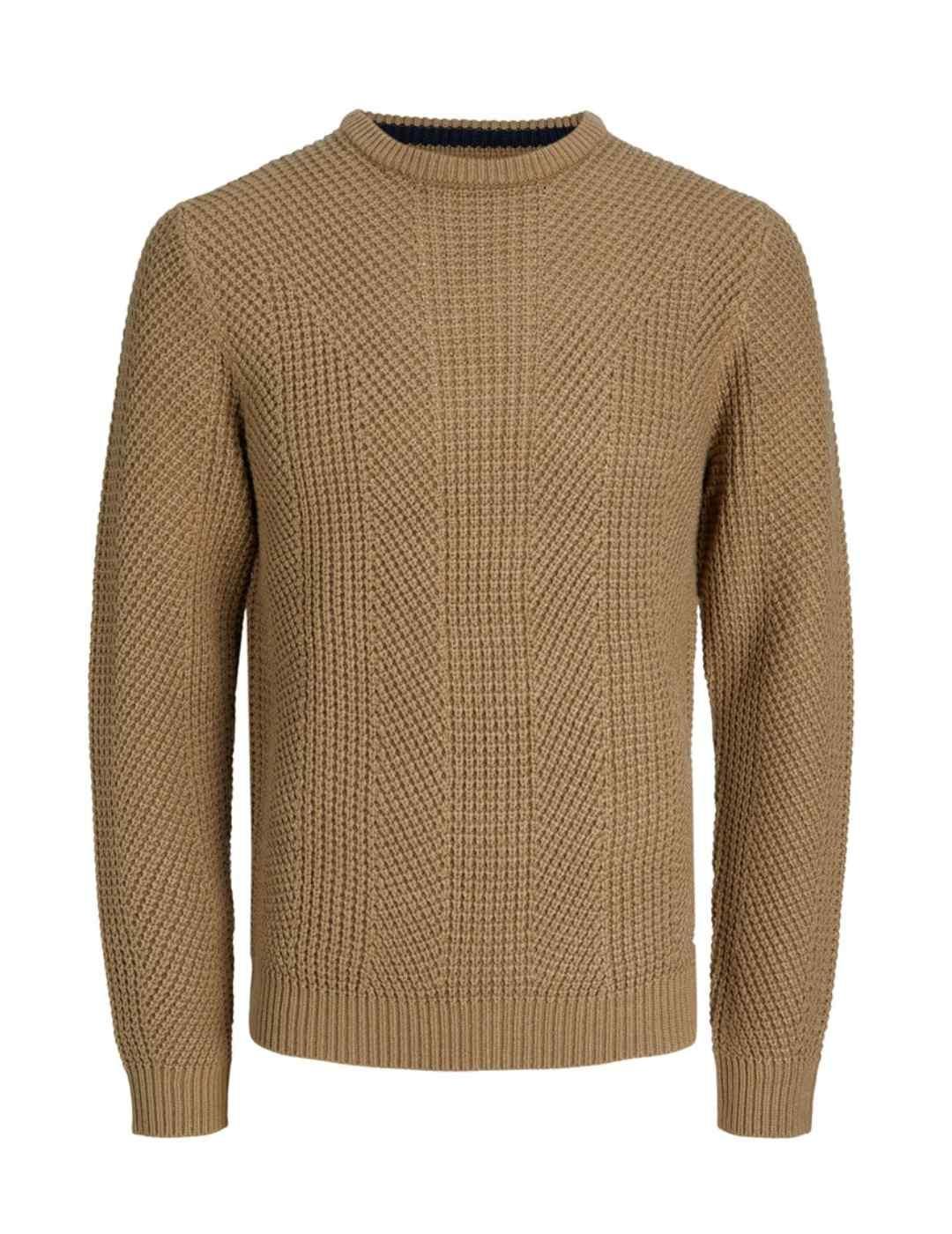 Jersey Jack&Jones Stanford camel de punto para hombre