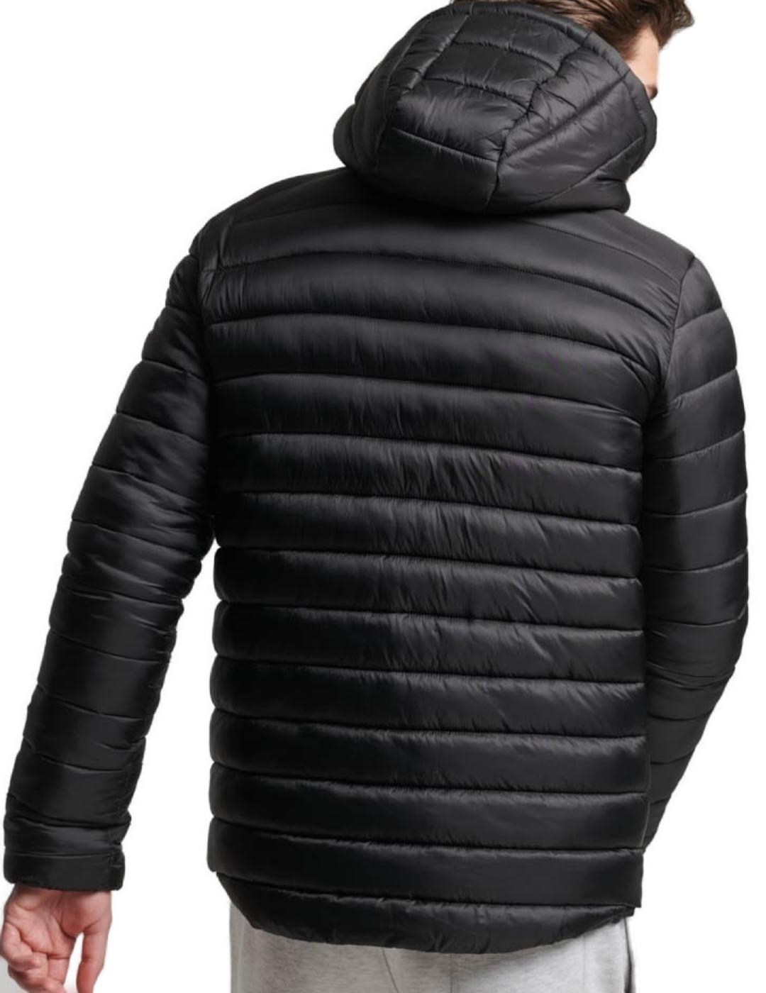 Chaqueta Supedry Fuji negro con capucha para hombre