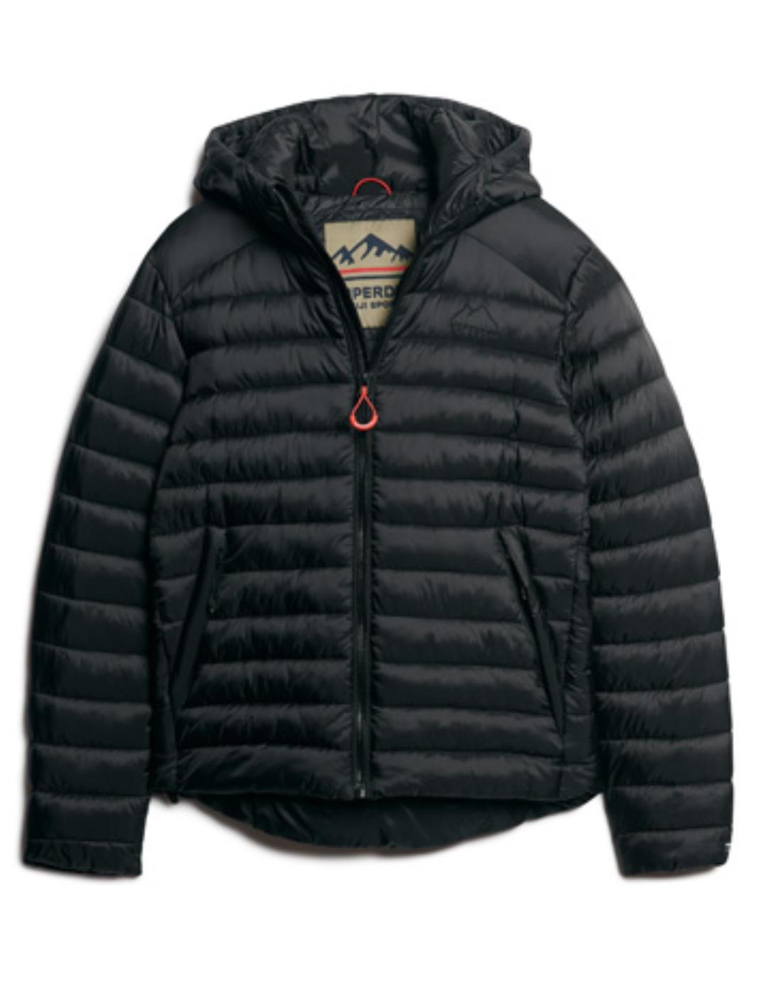 Chaqueta Supedry Fuji negro con capucha para hombre