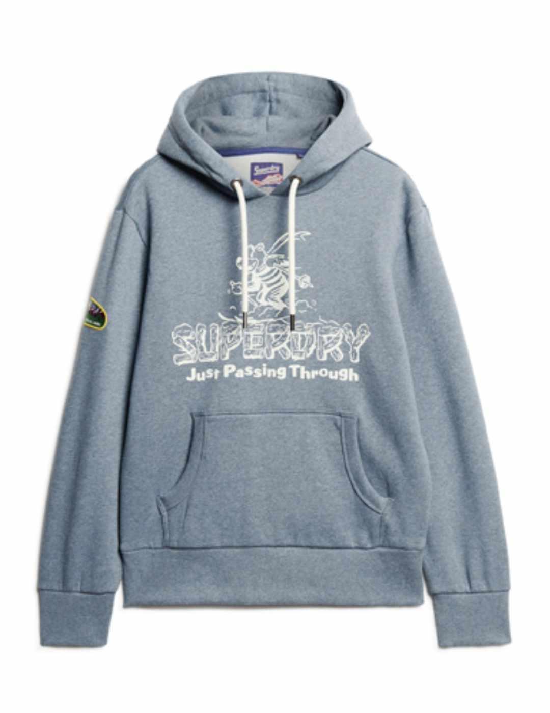 Sudadera Superdry Travel azul con capucha para hombre