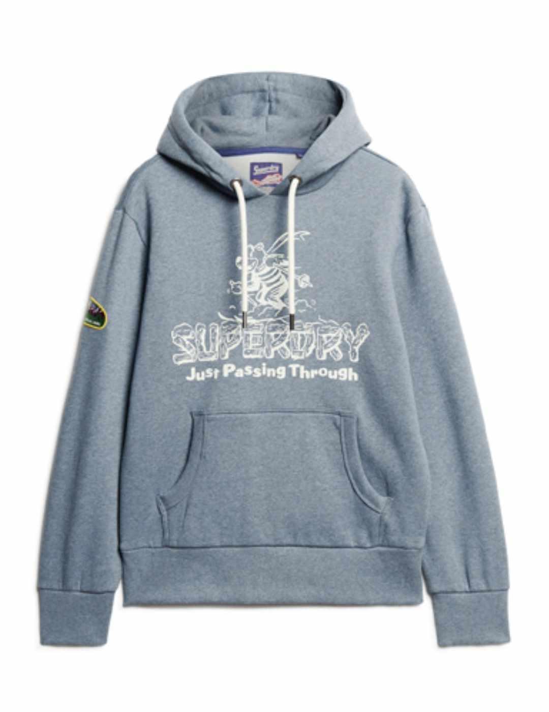 Sudadera Superdry Travel azul con capucha para hombre