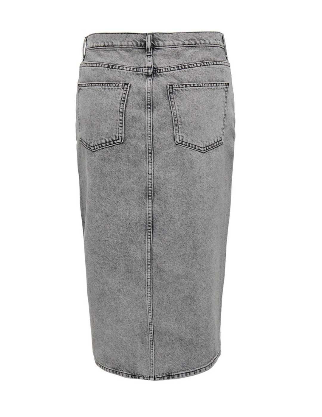 Falda Only Gry gris vaquera midi ajustada de mujer