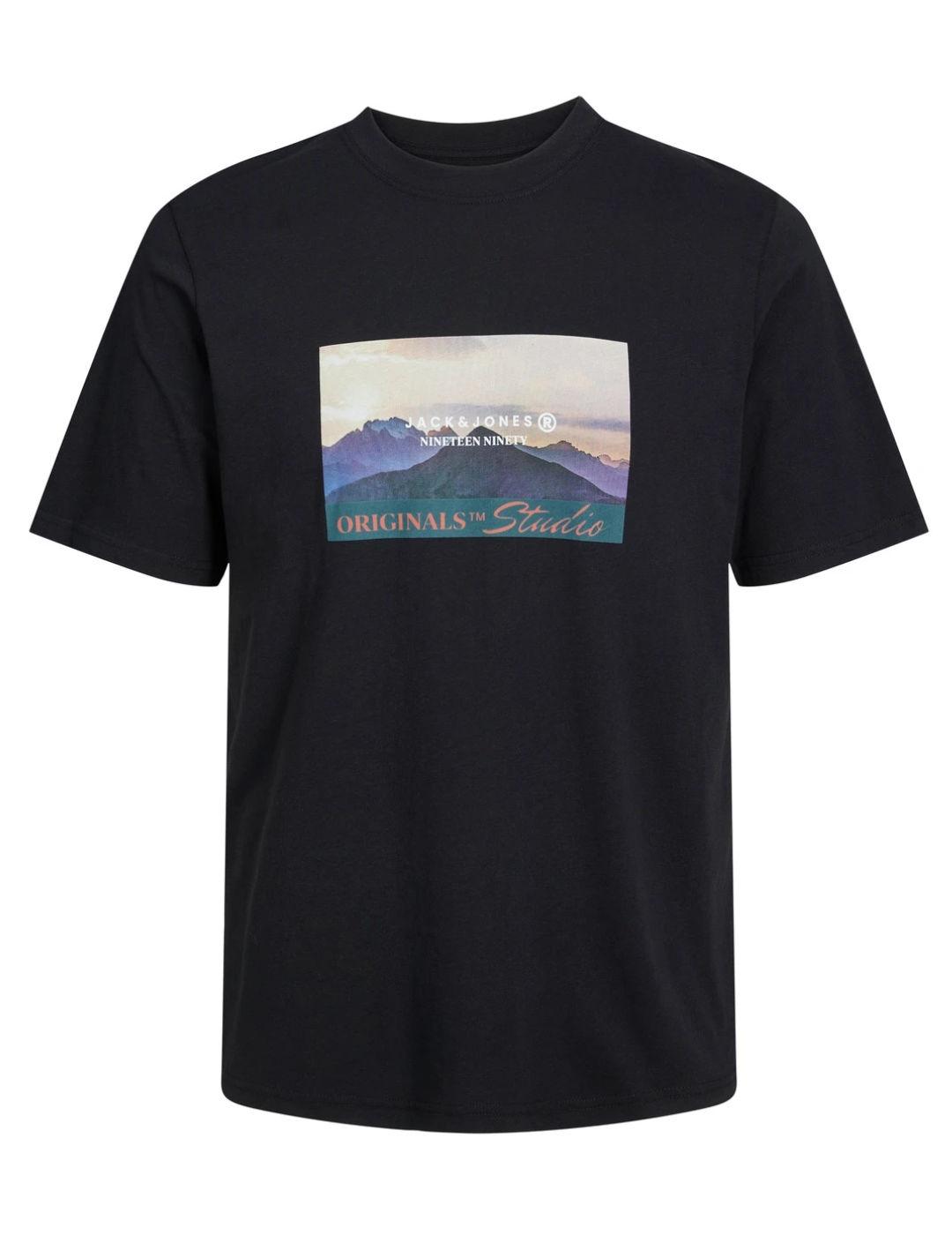 Camisetas Jack&Jones Photo negro de manga corta para hombre