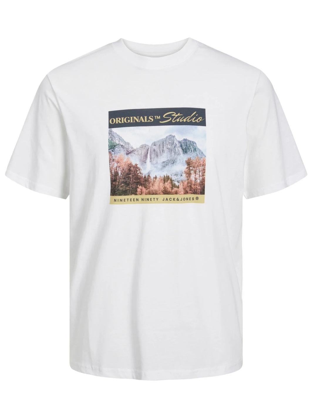 Camisetas Jack&Jones Photo blanco de manga corta para hombre
